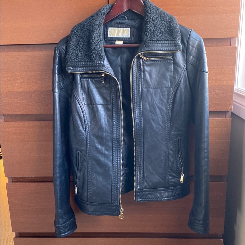 MICHAEL Michael Kors Black Leather Jacket